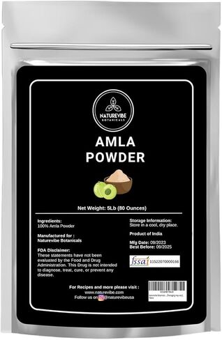 Naturevibe Botanicals Amla Berry Powder, 5lbs | Gluten-Free, Raw & Non-GMO | 80 Ounces Bulk Bag [Packaging may vary] in Kuwait