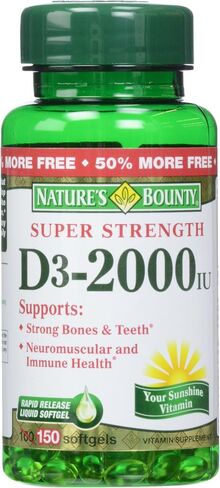 Nature's Bounty, D 2000 Iu Softgels, 150 Count (Pack of 2) in Saudi Arabia