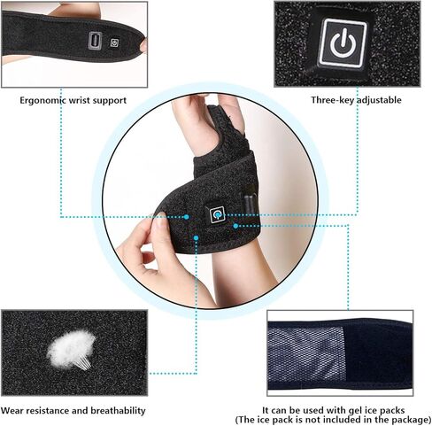 Sukeer ساخنة المعصم التدفئة المعصم هدفين، التفاف المعصم ساخنة، 3 مستوى تحكم الحرارة المعصم دعم اليد مثالية لالتهاب المفاصل، آلام النفق الرسغي، التهاب الأوتار، والإصابات المزمنة، والكدمات، والالتواء in Kuwait
