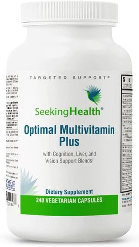 Seeking Health Optimal Multivitamin Plus، فيتامينات B النشطة وL-5-MTHF، الريبوفلافين، B6، حمض الفوليك المتوفر بيولوجيًا وB12، مرافق الإنزيم Q10، دعم الميثيل، نباتي (240 كبسولة) in Saudi Arabia