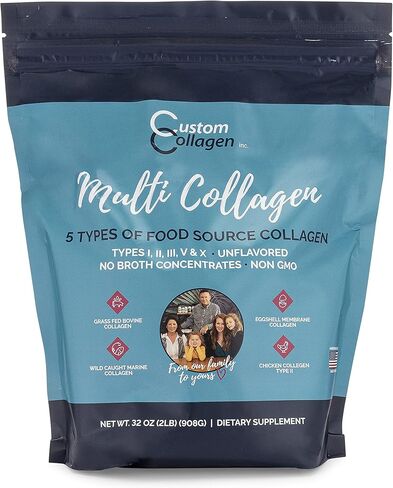 مسحوق كولاجين متعدد الكولاجين بالإضافة إلى الببتيدات المركب، برطمان 1 رطل - غير معدل وراثيًا، بدون نكهة in Kuwait