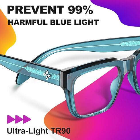 VISOONE TR90 Square Blue Light Blocking Glasses Fashion Computer Eyewear for Women and Men RANDI in Kuwait