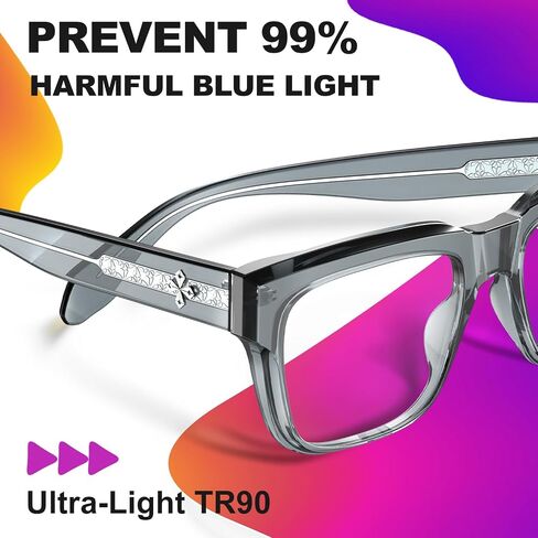 VISOONE TR90 Square Blue Light Blocking Glasses Fashion Computer Eyewear for Women and Men RANDI in Kuwait