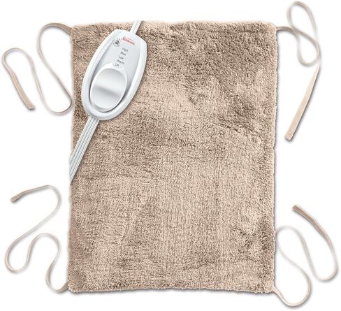 وسادة تدفئة شعاع الشمس لتخفيف الآلام | حجم قياسي فائق النعومة، 3 إعدادات للحرارة مع إيقاف تلقائي وأشرطة | بيج، 30.48 سم × 38.1 سم in Kuwait