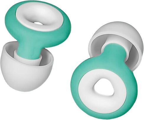 سدادات أذن عالية الجودة - شكل مثلث للنوم والحفلات الموسيقية والسباحة وتقليل الضوضاء - فائقة النعومة ومريحة ومقاومة للماء - بمقاسات متعددة S وM وL (فيروزي وأبيض) in Kuwait