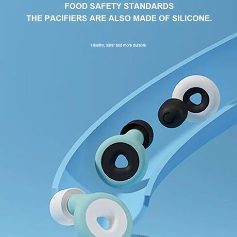 سدادات أذن عالية الجودة - شكل مثلث للنوم والحفلات الموسيقية والسباحة وتقليل الضوضاء - فائقة النعومة ومريحة ومقاومة للماء - بمقاسات متعددة S وM وL (فيروزي وأبيض) in Kuwait