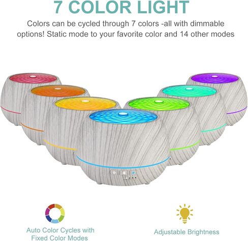 Aroma diffusers for Essential Oil Large Room,500ML Essential Oils Aromatherapy Diffuser Cool Mist humidifier with Ambient Light & 4 Timer,Waterless Auto Off Diffuser Vaporizers for Home Kids in Kuwait