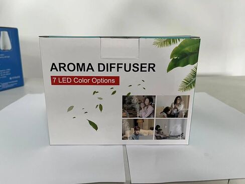 Aromatherapy Essential Oil Diffuser 500ml 12 Hours Wood Grain Aroma Diffuser with Timer Cool Mist Humidifier for Large Room, Home, Baby Bedroom, Waterless Auto Shut-Off (Yellow) in Kuwait