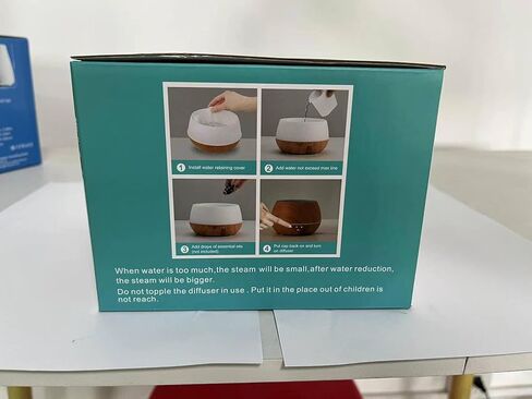 Aromatherapy Essential Oil Diffuser 500ml 12 Hours Wood Grain Aroma Diffuser with Timer Cool Mist Humidifier for Large Room, Home, Baby Bedroom, Waterless Auto Shut-Off (Yellow) in Kuwait