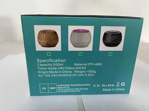 Aromatherapy Essential Oil Diffuser 500ml 12 Hours Wood Grain Aroma Diffuser with Timer Cool Mist Humidifier for Large Room, Home, Baby Bedroom, Waterless Auto Shut-Off (Yellow) in Kuwait