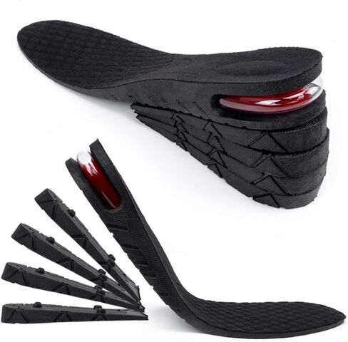 FP- Height Increase Insoles with air Cushion: Boost Your Height from 1" to 3.5" with Confidence Thanks to 4 Adjustable Layers. Heel Insert for Men and Women. Also Helps Leg Length discrepancies in Saudi Arabia