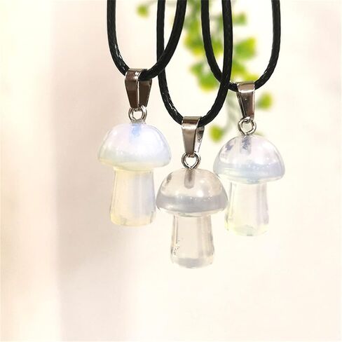 Dreuyet Mushroom Crystal Necklace Mushroom Pendant Necklace Natural Stone Crystal Pendant Necklace for Women Girls Christmas Valentine in Kuwait