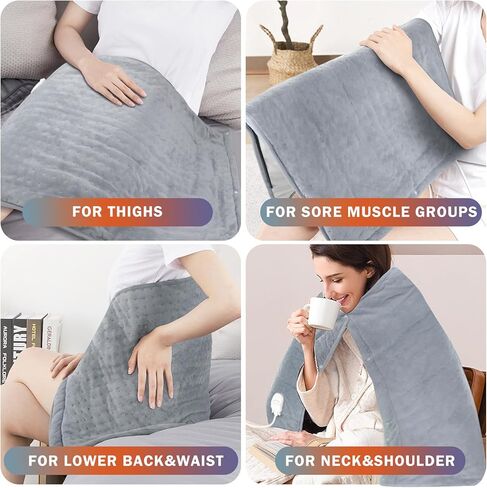 جهاز تدفئة القدمين الكهربائي من فونسو، وسادة تسخين سريعة 2 في 1 لتخفيف آلام القدمين والظهر واليد، كبيرة جدًا للرقبة والكتف، إيقاف تلقائي، 6 مستويات حرارة وإعدادات مؤقت قابلة للغسل in Kuwait