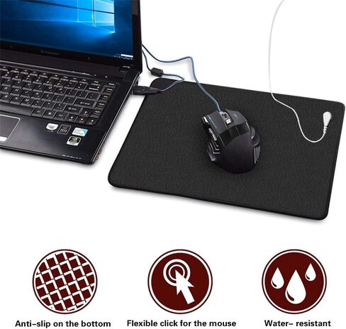 حصيرة أرضية عالمية، حصيرة ماوس أرضية 100% من مادة الكربون الجلود الموصلة تقلل الالتهاب (9.8 بوصة × 11.8 بوصة) in Kuwait