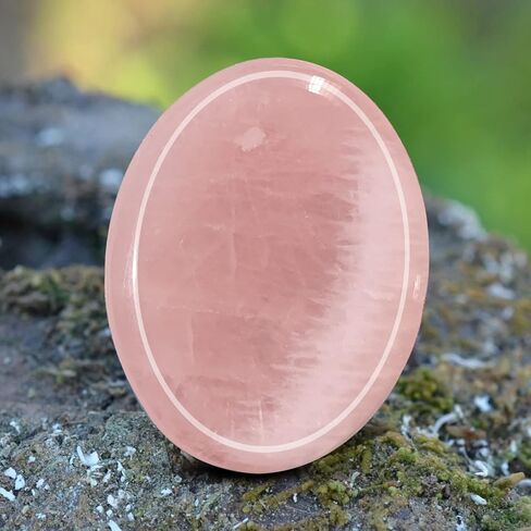 Set of 2pcs Worry Stone for Anxiety Pocket Thumb Palm Gemstone Natural Chakra Reiki Healing Crystals for Energy Yoga (Amethyst and Rose Quartz) in Kuwait