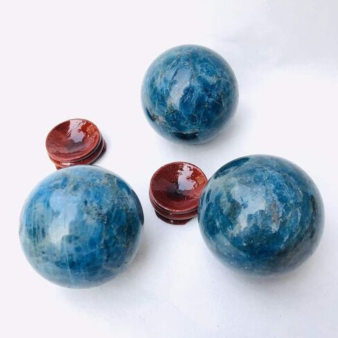 قطعة واحدة 50 مم جديد من الكريستال الطبيعي المصقول الطاقة الأزرق Apatite كريستال كرات للديكور المنزلي in Saudi Arabia