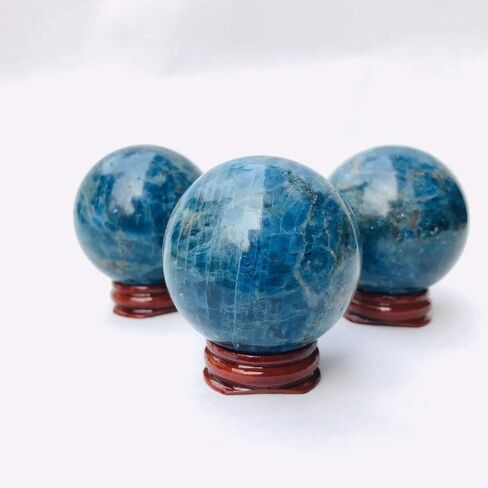 قطعة واحدة 50 مم جديد من الكريستال الطبيعي المصقول الطاقة الأزرق Apatite كريستال كرات للديكور المنزلي in Saudi Arabia