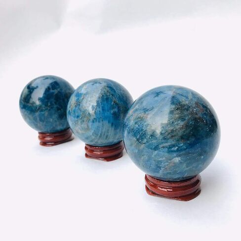 قطعة واحدة 50 مم جديد من الكريستال الطبيعي المصقول الطاقة الأزرق Apatite كريستال كرات للديكور المنزلي in Saudi Arabia