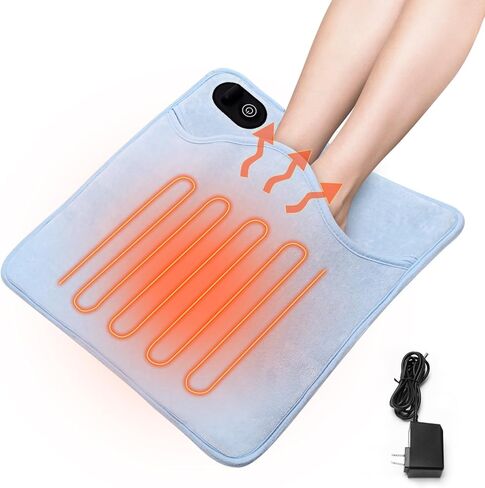 Electric Heated Foot Warmer, USB Rechargeable Feet Warmers with Three Temperature Design, Heat Pads for Men and Women, Washable Fast Heat Use for Feet Back Waist Abdomen (15.4x15.4in) in Kuwait