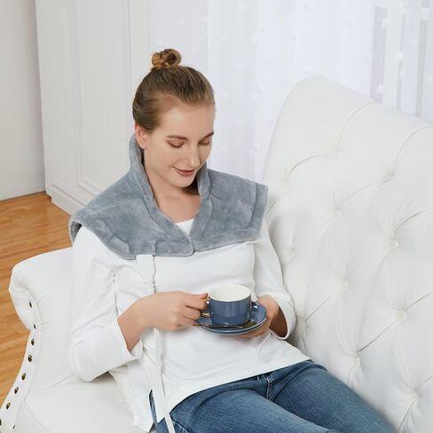 وسادة تدفئة لتخفيف آلام الرقبة والكتف، وسادة تدفئة كهربائية للرقبة لتخفيف آلام الرقبة والتشنجات، وسادات تدفئة الكتف مع 4 إعدادات للحرارة، إيقاف تلقائي لمدة ساعتين، 22 بوصة × 19 بوصة، رمادي قابل للغسل في الغسالة in Kuwait