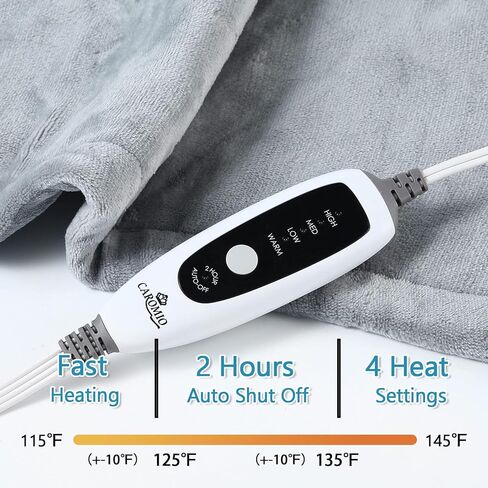 وسادة تدفئة لتخفيف آلام الرقبة والكتف، وسادة تدفئة كهربائية للرقبة لتخفيف آلام الرقبة والتشنجات، وسادات تدفئة الكتف مع 4 إعدادات للحرارة، إيقاف تلقائي لمدة ساعتين، 22 بوصة × 19 بوصة، رمادي قابل للغسل في الغسالة in Kuwait
