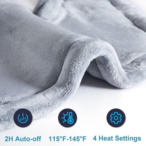 وسادة تدفئة لتخفيف آلام الرقبة والكتف، وسادة تدفئة كهربائية للرقبة لتخفيف آلام الرقبة والتشنجات، وسادات تدفئة الكتف مع 4 إعدادات للحرارة، إيقاف تلقائي لمدة ساعتين، 22 بوصة × 19 بوصة، رمادي قابل للغسل في الغسالة in Kuwait