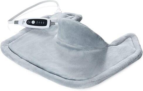 وسادة تدفئة لتخفيف آلام الرقبة والكتف، وسادة تدفئة كهربائية للرقبة لتخفيف آلام الرقبة والتشنجات، وسادات تدفئة الكتف مع 4 إعدادات للحرارة، إيقاف تلقائي لمدة ساعتين، 22 بوصة × 19 بوصة، رمادي قابل للغسل في الغسالة in Kuwait