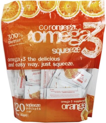 Coromega - Omega-3 Squeeze Orange - 120 Packet(s) in Kuwait