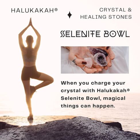 Halukakah Selenite Bowl from Moroccan - Portable Heart-Shaped Mini Plate 2.4"(6cm) for Charging and Cleansing Crystals & Healing Stones on the Go in Saudi Arabia