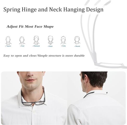 EYEURL زوجان من نظارات القراءة للنساء والرجال الرقبة معلقة الضوء الأزرق حجب نظارات القراءة للرجال in Kuwait