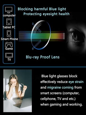 نظارات حجب الضوء الأزرق من أونرتري للنساء الرجال TR90 ريترو جولة مكافحة الأشعة الزرقاء نظارات الكمبيوتر in Kuwait