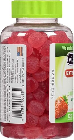 مكمل غذائي فيتافيوجن دي 3 3000 وحدة دولية بنكهة الفراولة الطبيعية بقوة اضافية، 120 قطعة (عبوة من قطعتين) in Kuwait