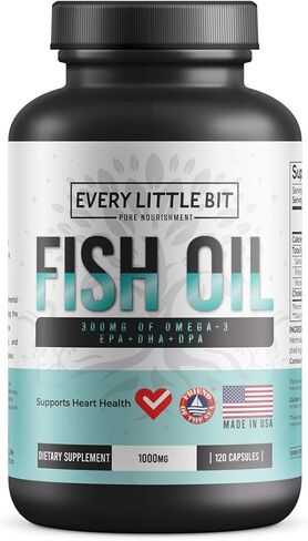 مكمل زيت السمك أوميغا 3 ELB مع EPA طبيعي بالكامل + DHA + DPA | مستدامة المصدر من البرية التي تم صيدها منهادن | يدعم صحة الدماغ والقلب | خالي من التجشؤ، غير معدل وراثيًا (120 كبسولة) in Kuwait