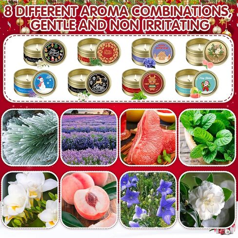 MTLEE 48 Pcs Christmas Scented Candles Bulk Gift Set Candles for Home Mini Scented Aromatherapy Candles Gifts for Women Soy Wax Candles Gift for Relaxation Spa Bath Mom Friend Christmas Party Gifts in Saudi Arabia