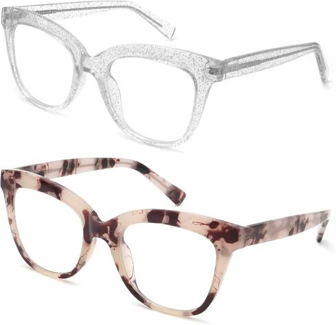 نظارات هوكون كبيرة الحجم بتصميم عين القطة باللون الأزرق الفاتح للنساء، نظارات عصرية بدون وصفة طبية، إطارات وهمية للكمبيوتر مضادة للوهج in Kuwait