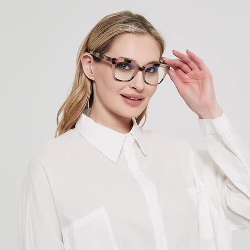 نظارات هوكون كبيرة الحجم بتصميم عين القطة باللون الأزرق الفاتح للنساء، نظارات عصرية بدون وصفة طبية، إطارات وهمية للكمبيوتر مضادة للوهج in Kuwait