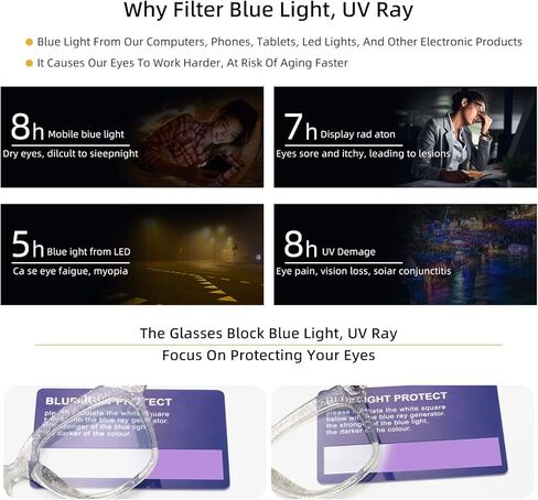 نظارات هوكون كبيرة الحجم بتصميم عين القطة باللون الأزرق الفاتح للنساء، نظارات عصرية بدون وصفة طبية، إطارات وهمية للكمبيوتر مضادة للوهج in Kuwait