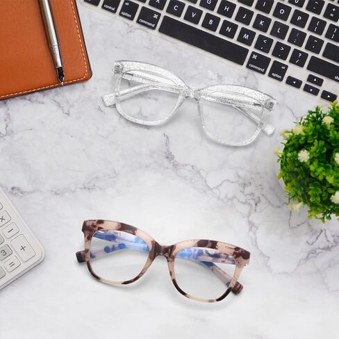 نظارات هوكون كبيرة الحجم بتصميم عين القطة باللون الأزرق الفاتح للنساء، نظارات عصرية بدون وصفة طبية، إطارات وهمية للكمبيوتر مضادة للوهج in Kuwait