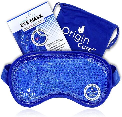 Gel Eye Mask Reusable Cold Eye Mask, Eye Ice Pack Eye Mask, Cold Compress, Cooling Eye Mask for Puffy Eyes, Allergies, Sinuses, Dark Circles, Stress Relief, Migraine, Eye Surgery (Blue) in Saudi Arabia