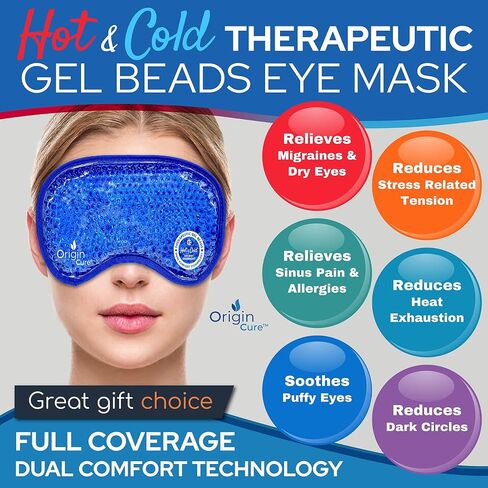 Gel Eye Mask Reusable Cold Eye Mask, Eye Ice Pack Eye Mask, Cold Compress, Cooling Eye Mask for Puffy Eyes, Allergies, Sinuses, Dark Circles, Stress Relief, Migraine, Eye Surgery (Blue) in Saudi Arabia