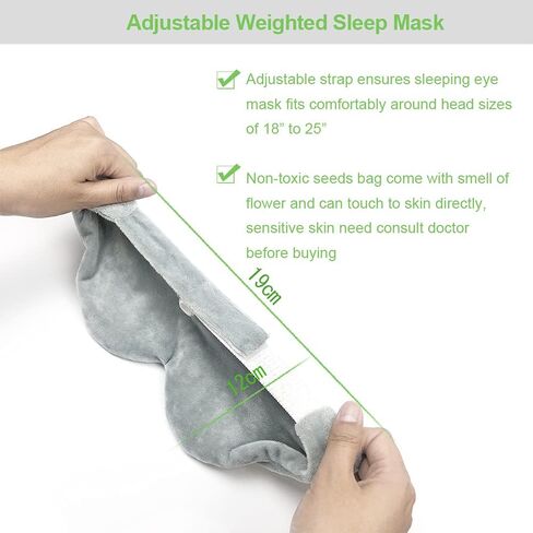 قناع نوم عيون موزون حجم عالمي، وسادة عيون للنوم قابلة للتعديل مع حقيبة بذور علاج ساخن بارد للصداع النصفي، وجفاف العينين، ألم الجيوب الأنفية، عبوة قابلة للإزالة وقابلة للتسخين والتجمد لتخفيف الإجهاد in Kuwait
