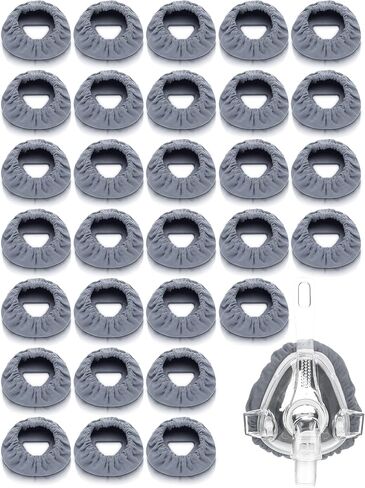 Sosation 30 Pcs Mask Liners Full Face Cotton Reusable Cushion Covers Washable Soft Covers Reduces Air Leaks and Blisters Compatible with Most Types of Full Face Masks in Saudi Arabia