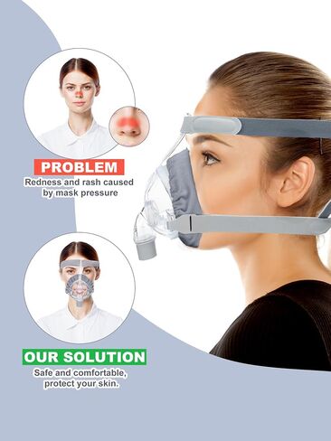 Sosation 30 Pcs Mask Liners Full Face Cotton Reusable Cushion Covers Washable Soft Covers Reduces Air Leaks and Blisters Compatible with Most Types of Full Face Masks in Saudi Arabia
