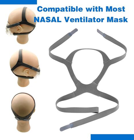 2PC Headgear Straps-Adjustable CPAP Headgear Strap for ResMed AirFit F20 and N10 Full Face Masks - Replacement Headband for Comfortable Ventilation at Home - Suitable for Adults (Only Headgear) in Kuwait