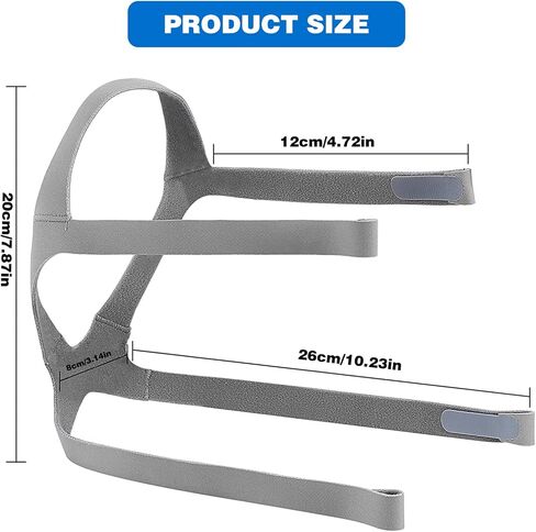 2PC Headgear Straps-Adjustable CPAP Headgear Strap for ResMed AirFit F20 and N10 Full Face Masks - Replacement Headband for Comfortable Ventilation at Home - Suitable for Adults (Only Headgear) in Kuwait