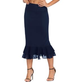 GRACE KARIN Women’s Knee Length Underskirt Ruffled Chiffon Dress Skirt Half Slip Extender S-XXL