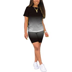 ملابس نسائية مكونة من قطعتين كاجوال سادة تي شيرت رياضي وسويت شيرت رياضي وبدلات يوجا رياضية in Kuwait