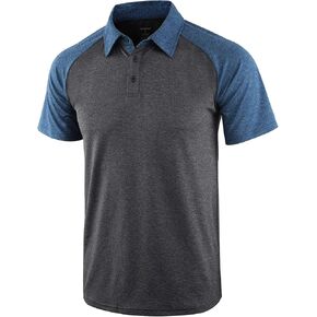 Men's Quick Dry Short Sleeve Breathable Active Sports Athletic Golf Polo Tee Shirts