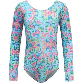 AFAVOM Leotard for Girls Gymnastics Ballet Dance Leotard Long Sleeve Shiny Sparkle Mermaid Sky Leotards Unitards Activewear in Kuwait