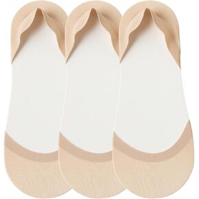F Flammi No Show Socks Women Non-Slip Invisible Liner Socks Cotton for Flats Heels Pumps Lofers